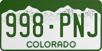 CO license plate 998PNJ