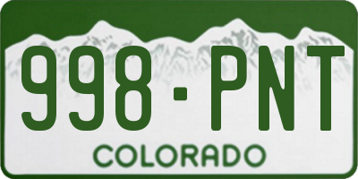 CO license plate 998PNT