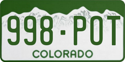 CO license plate 998POT