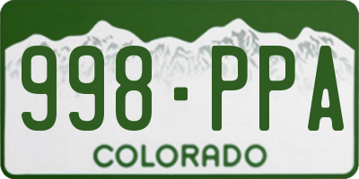 CO license plate 998PPA