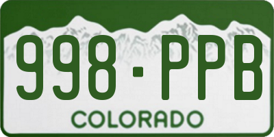 CO license plate 998PPB