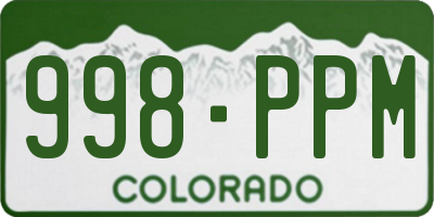 CO license plate 998PPM