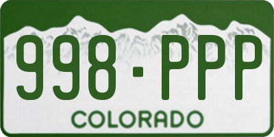 CO license plate 998PPP