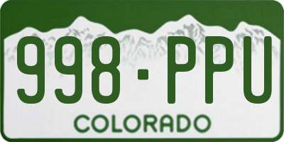 CO license plate 998PPU