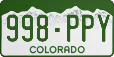 CO license plate 998PPY