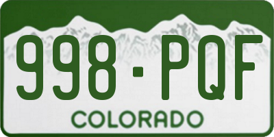 CO license plate 998PQF