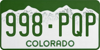 CO license plate 998PQP