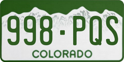 CO license plate 998PQS
