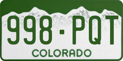 CO license plate 998PQT