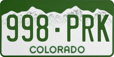 CO license plate 998PRK