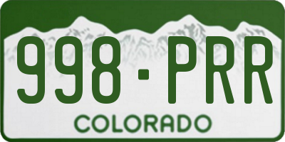 CO license plate 998PRR