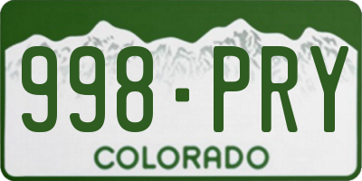 CO license plate 998PRY