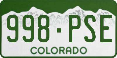 CO license plate 998PSE