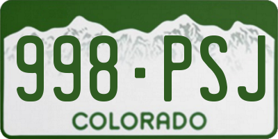 CO license plate 998PSJ