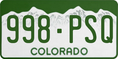 CO license plate 998PSQ