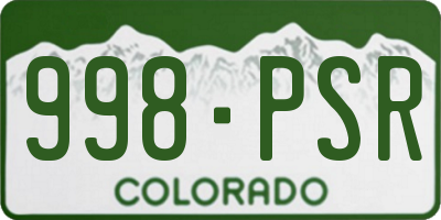 CO license plate 998PSR