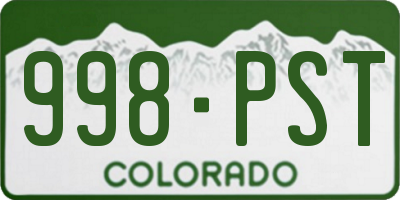 CO license plate 998PST