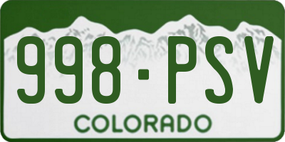 CO license plate 998PSV