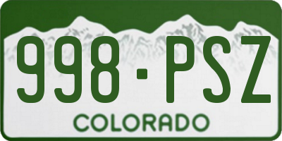 CO license plate 998PSZ