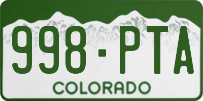 CO license plate 998PTA
