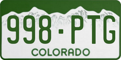 CO license plate 998PTG