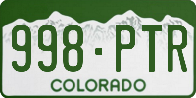 CO license plate 998PTR