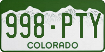 CO license plate 998PTY