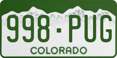 CO license plate 998PUG