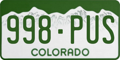 CO license plate 998PUS
