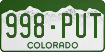 CO license plate 998PUT
