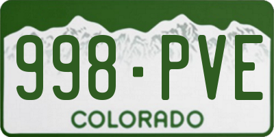 CO license plate 998PVE