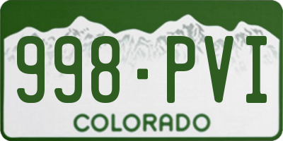 CO license plate 998PVI