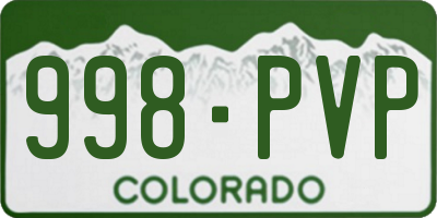 CO license plate 998PVP