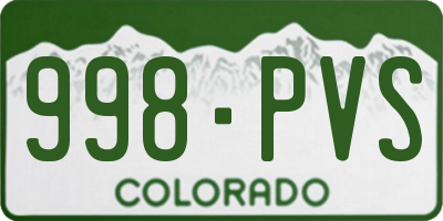 CO license plate 998PVS