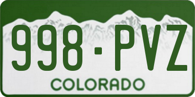 CO license plate 998PVZ