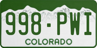 CO license plate 998PWI