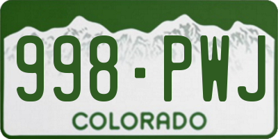 CO license plate 998PWJ