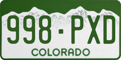 CO license plate 998PXD