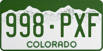 CO license plate 998PXF