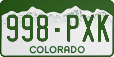 CO license plate 998PXK