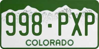 CO license plate 998PXP