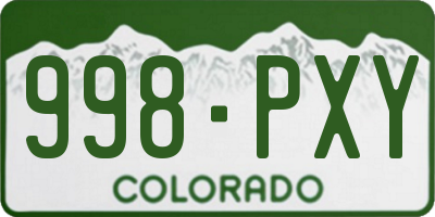 CO license plate 998PXY
