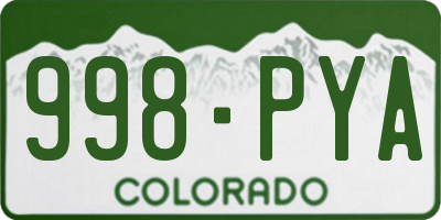 CO license plate 998PYA