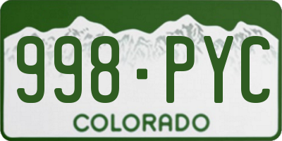 CO license plate 998PYC