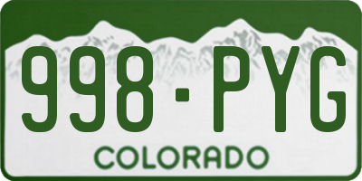 CO license plate 998PYG