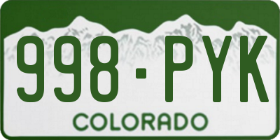 CO license plate 998PYK