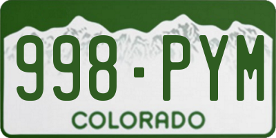 CO license plate 998PYM