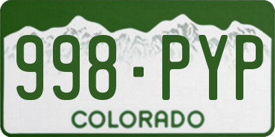CO license plate 998PYP