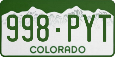 CO license plate 998PYT