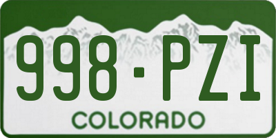 CO license plate 998PZI